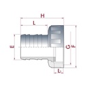 PVC końcówka węża z nakrętką 1" IG x 25 mm-0