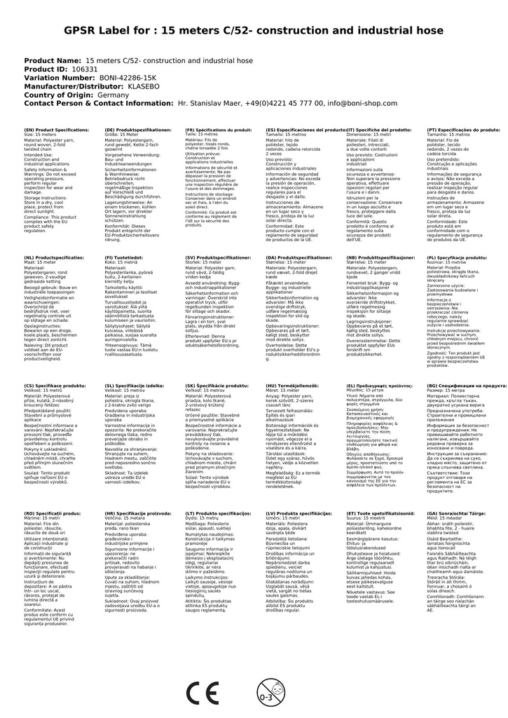 15 metrów C/52- wąż budowlany i przemysłowy-1