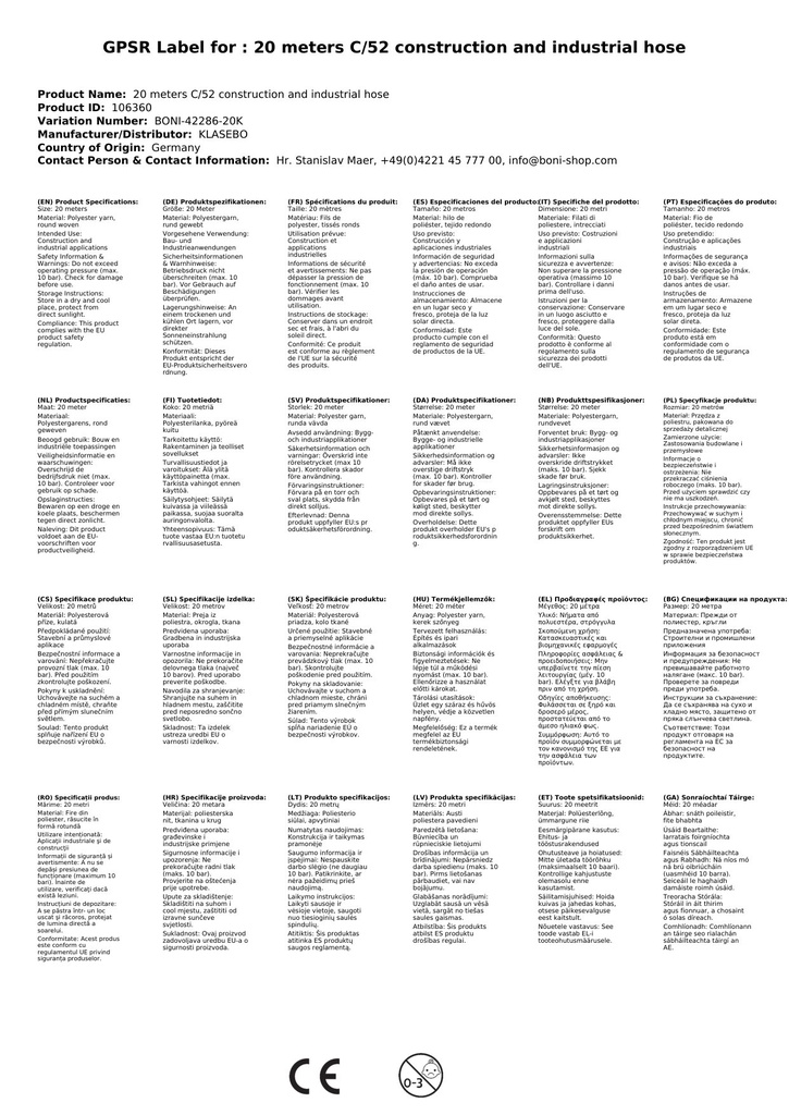 20 metrów C/52- wąż budowlany i przemysłowy-1