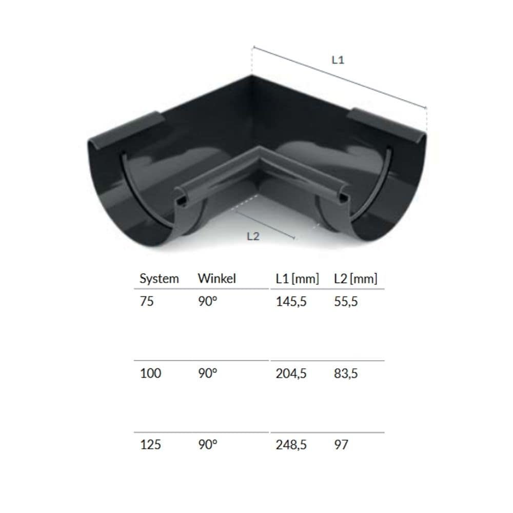 Narożnik wewnętrzny 90° brązowy System 125-0