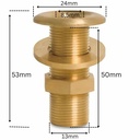 Gwintowane złącze mosiężne z przelotem 1/4" AG-2