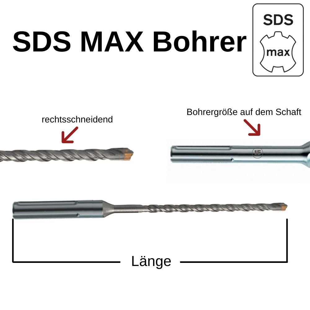 Wiertło udarowe do SDS-MAX 4-ostrza Ø 25, 0mm x 520mm długość-0