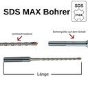 Wiertło udarowe do SDS-MAX 4-ostrza Ø 25, 0mm x 520mm długość-0