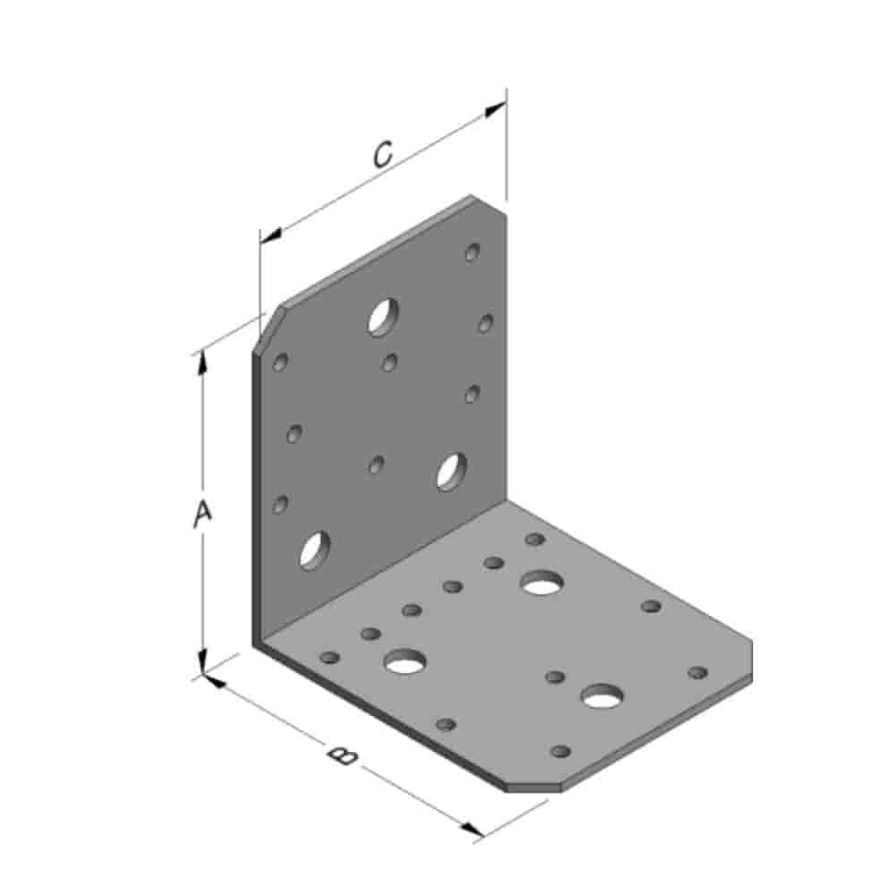 Łącznik kątowy 103 x 103 x 90 x 3 mm bez żeber-0