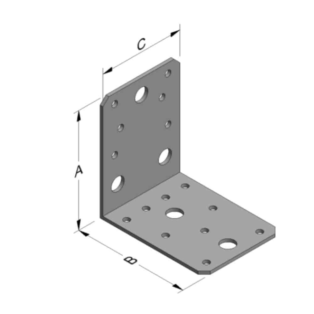 Łącznik kątowy 88 x 88 x 65 x 2,5 mm bez żebra-0