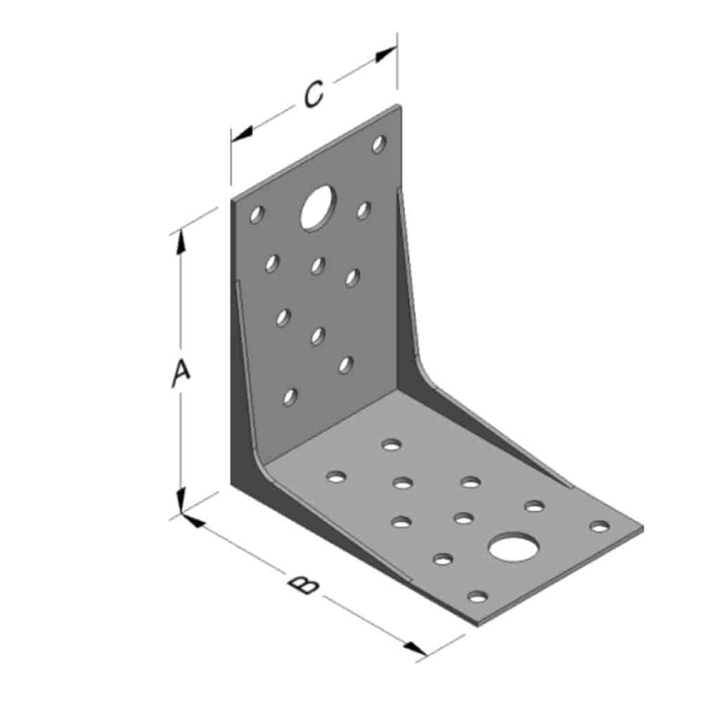 Łącznik kątowy 89 x 89 x 60 x 1,5 mm z żebrem-0