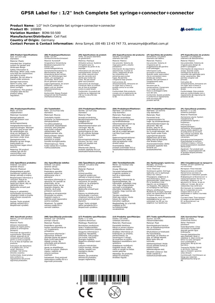 1/2" cali Zestaw Kompletny Zraszacz+Łącznik+Przyłącze-0