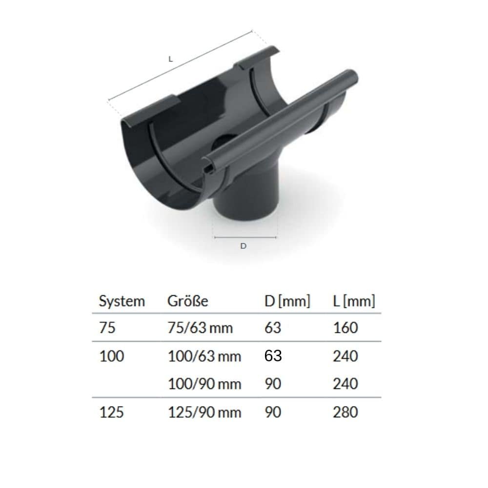 Stutzen brązowy System 100/90-0