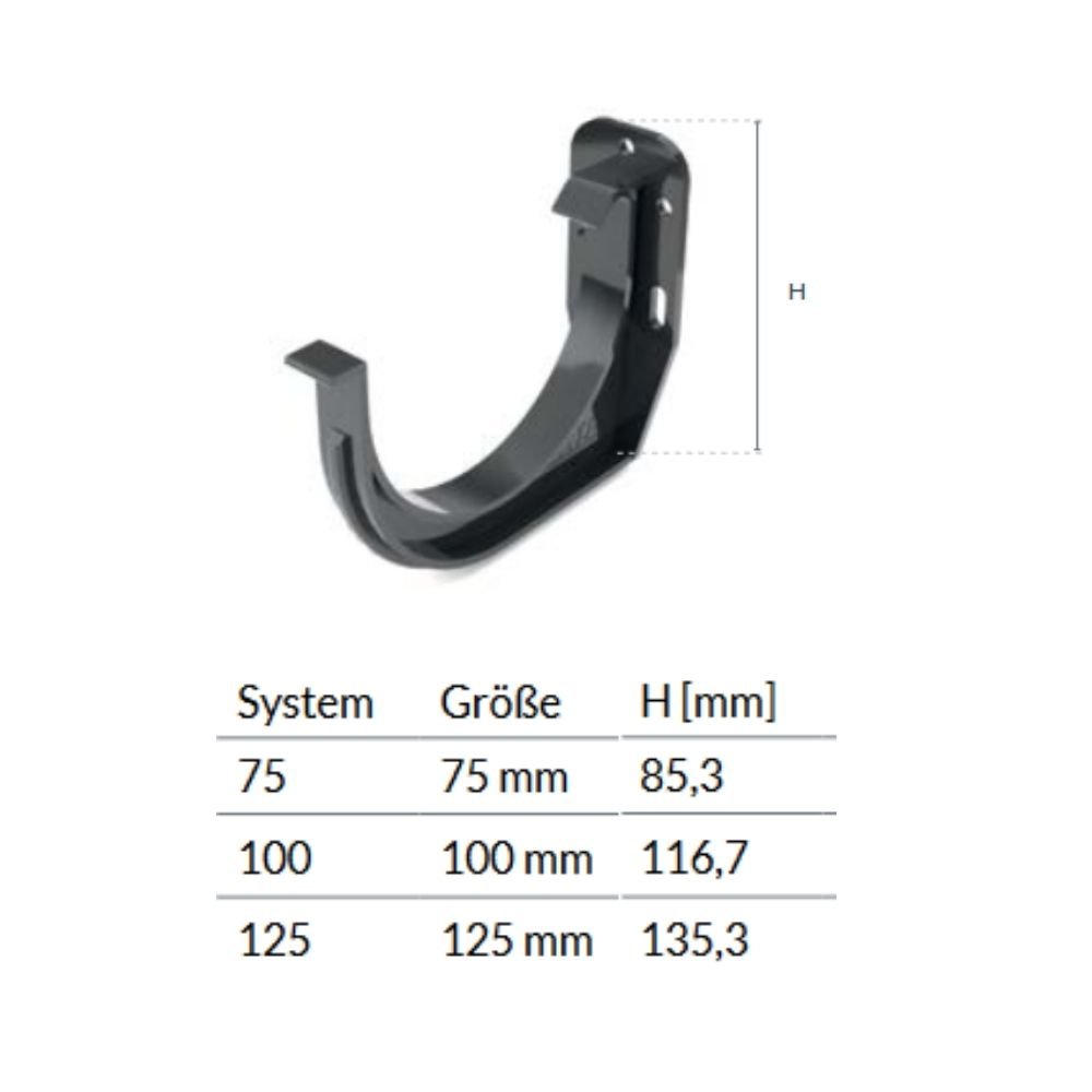 Uchwyt rynny brązowy System 100-0