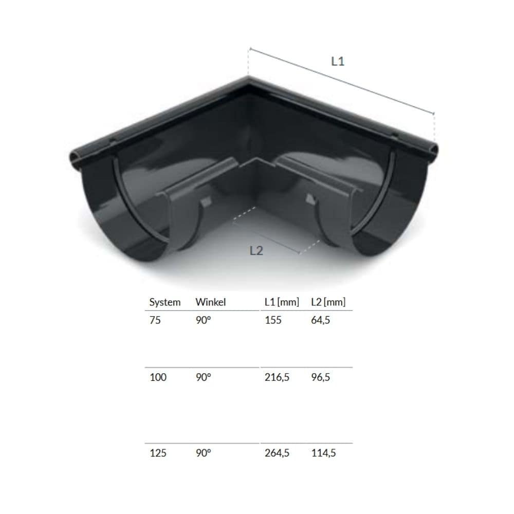 Narożnik zewnętrzny 90° brązowy System 125-0