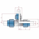 PP PE złączka rurowa T-kawałek redukowany 32 x 25 x 32-0