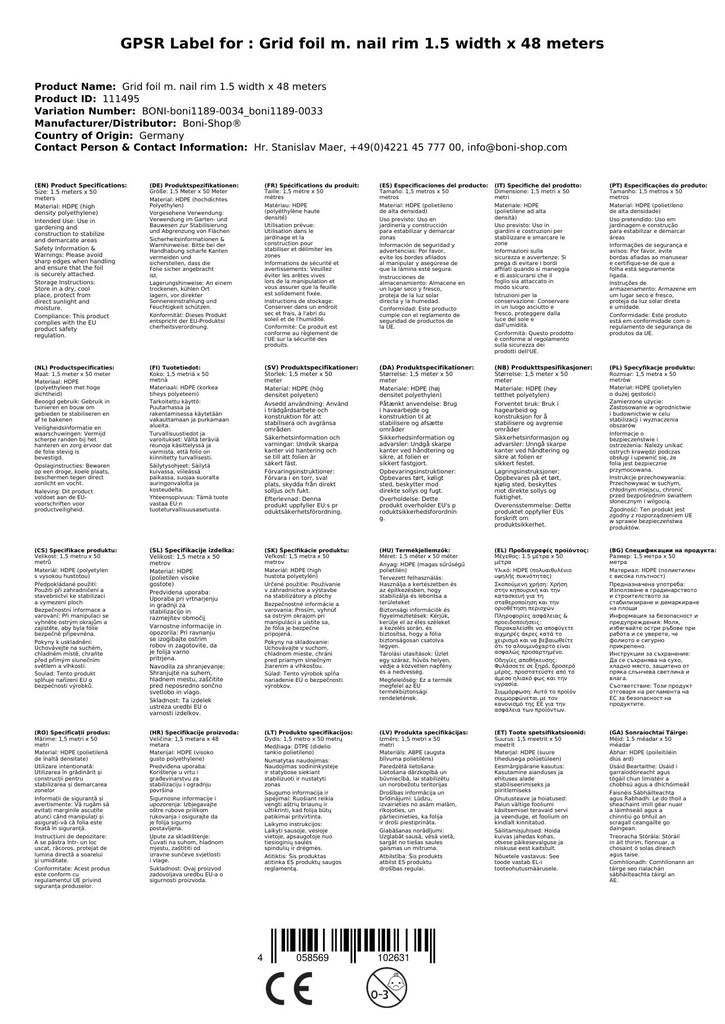 Folia kratowa z brzegiem na gwoździe 1,5 szerokości x 48 metrów-4