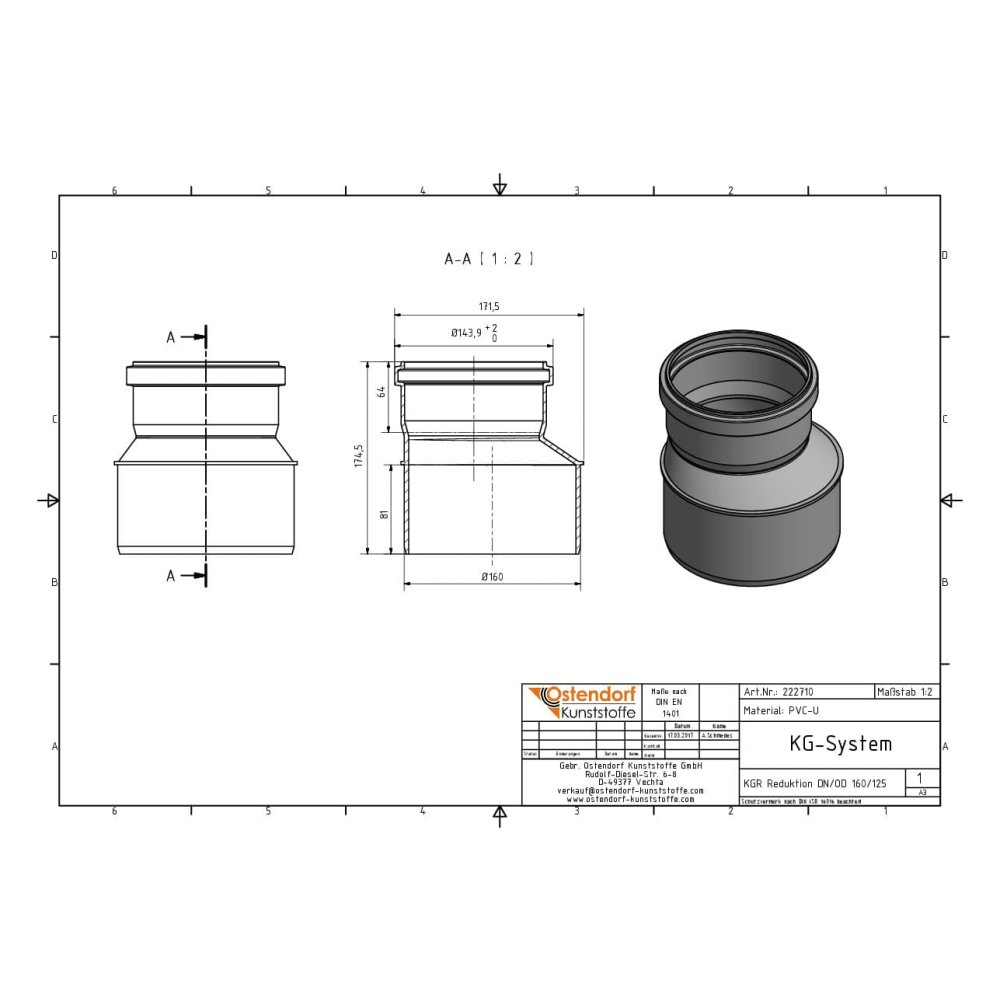 Redukcja KGR DN/OD 160/125-1