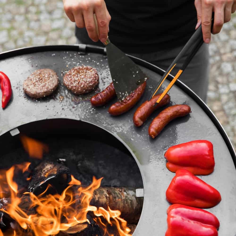 Płyta grillowa ze stali nierdzewnej do paleniska 82 cm-0