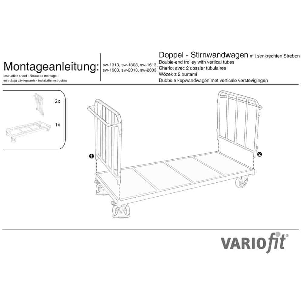 Streben Podwójny Wózek Ścienny 500 kg Typ S (TG)-0