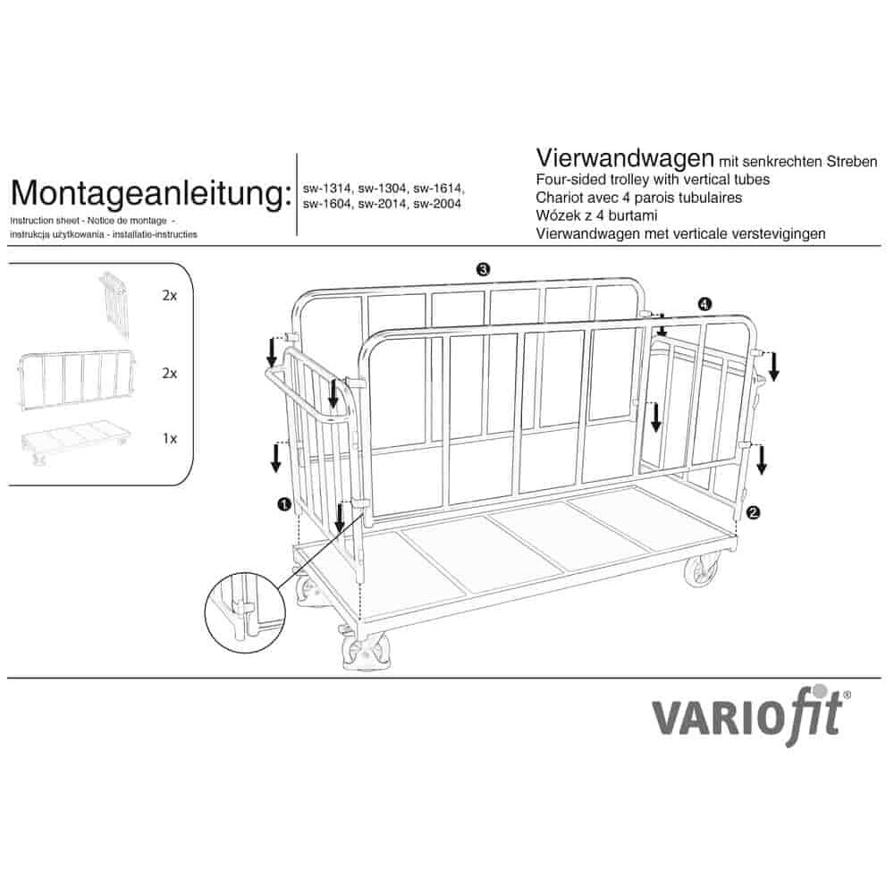 Wózek czterokątny z podporami 500 kg Typ M (TG)-0