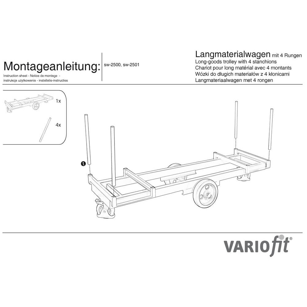 Wózek na materiały długie z 4 słupkami (EV)-0