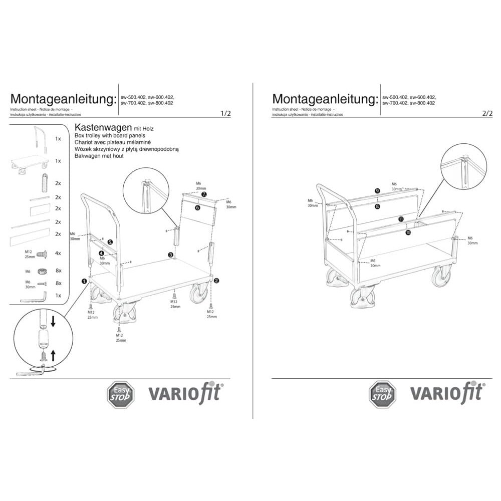 Wózek skrzyniowy / pałąkowy Typ S + EasySTOP-0