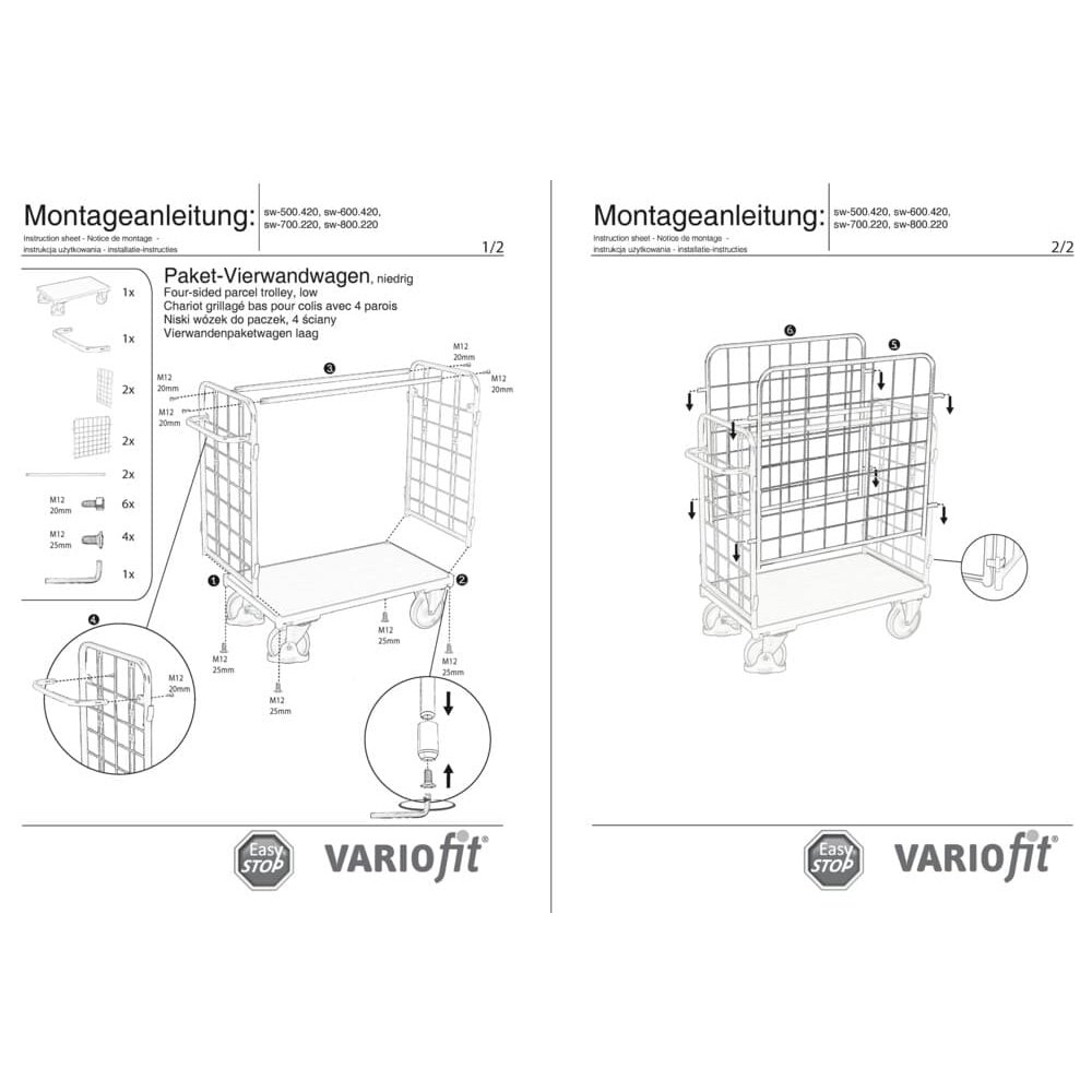 Pakiet-wózek czterostronny niski Typ S + EasySTOP-1