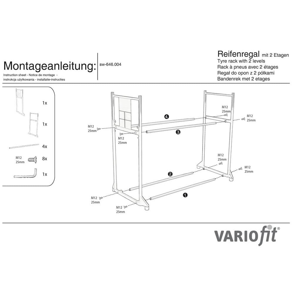 Regał na opony z 2 półkami 300 kg 1205 x 780 x 1325 mm-0