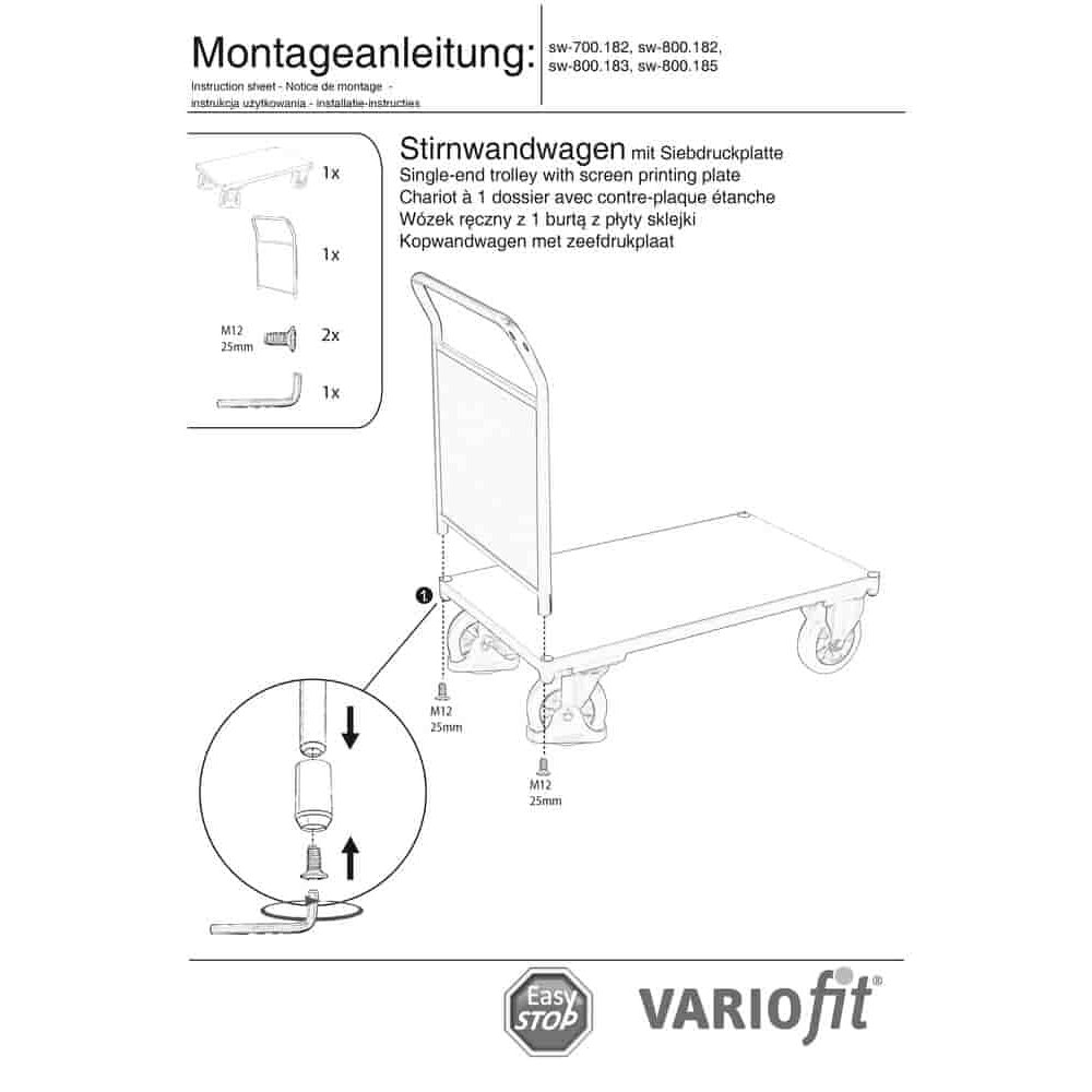 Ścianowy wagon 1000 kg Typ XL + EasySTOP-0