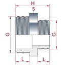 PVC - U dwuzłączka redukcyjna AG 2 1/2" x 1 1/2"-0