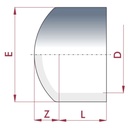 PVC - U Kappe Klebemuffe 50 mm PN16-0