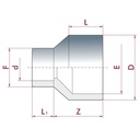 PVC-U Redukcja długa 32-25mm x 20 mm PN16-0