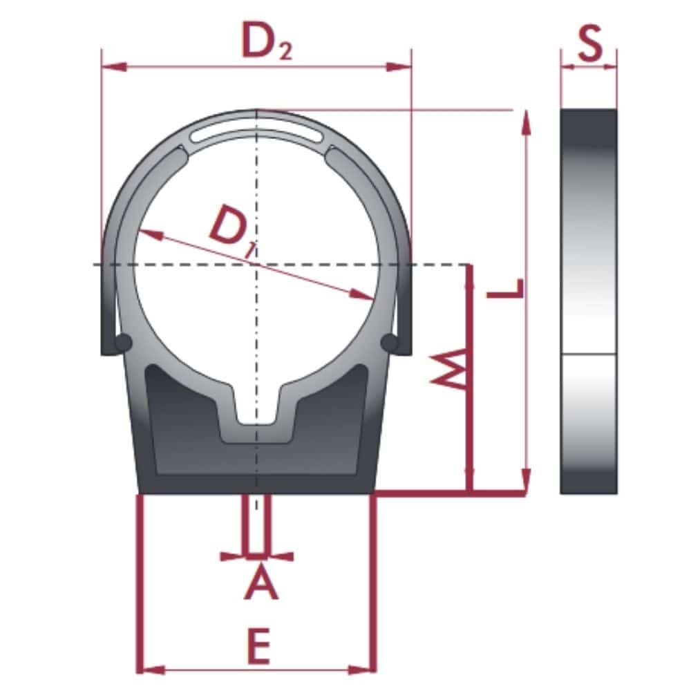 Uchwyt rurowy PVC-U z obejmą 50 mm-0