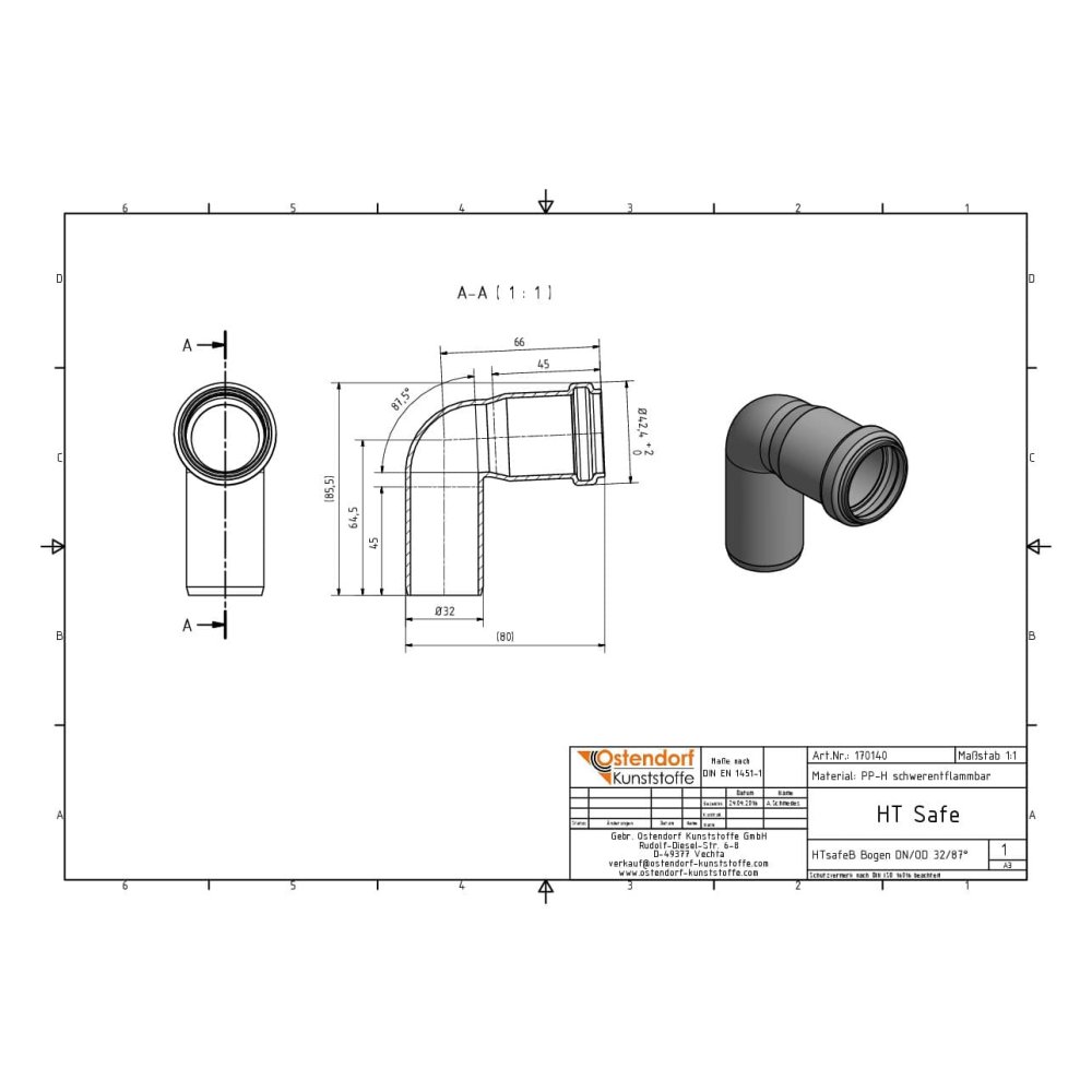 HTsafeB Kolano DN/OD 32 88,5 stopnia-1