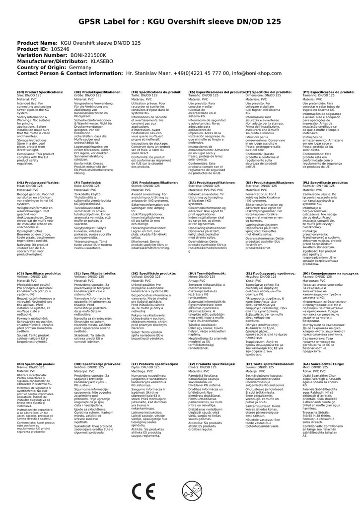 KGU Złączka przesuwna DN/OD 125-3