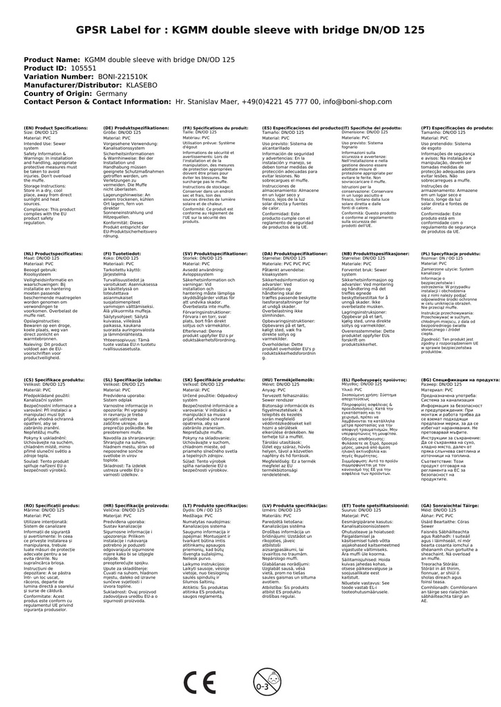 KGMM podwójna złączka z kołnierzem DN/OD 125-3