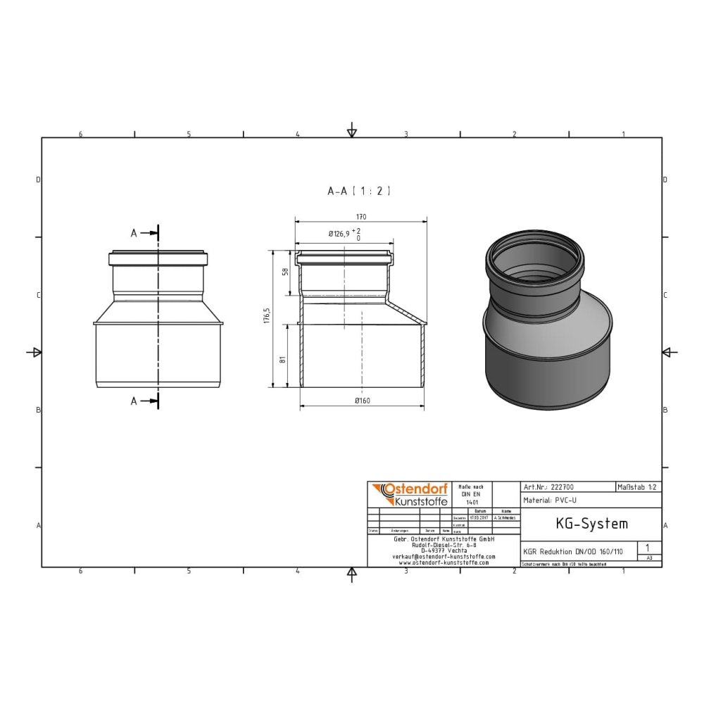 KGR Redukcja DN/OD 160/110-1