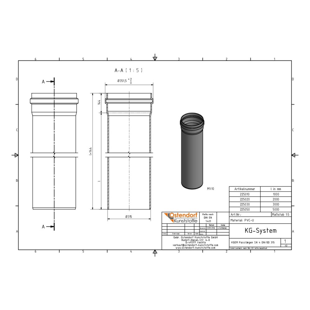 KGEM Rura SN 4 DN/OD 315 x 1000 mm-1