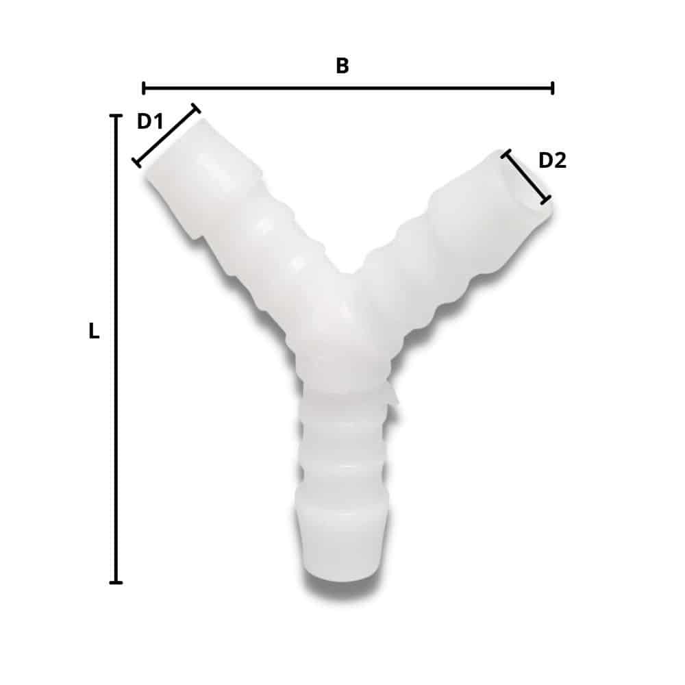 Złączka do węży z tworzywa sztucznego Y-część 10 mm-0