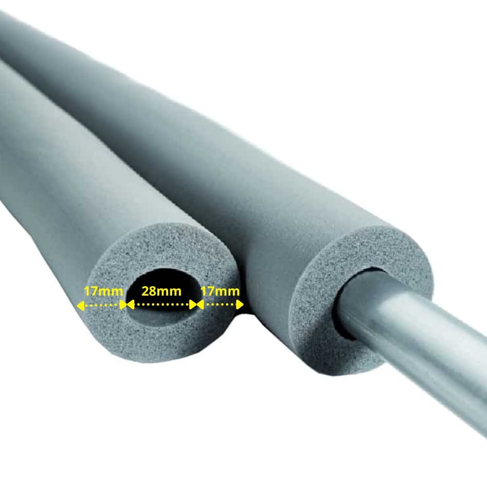 INSUL-TUBE® H PLUS Kautschuk 2m izolacja rur Ø 28 mm x 15 mm izolacja 50% GEG-0