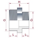 PVC - U redukowany dwuzłączek AG 1" x 1/2"-0