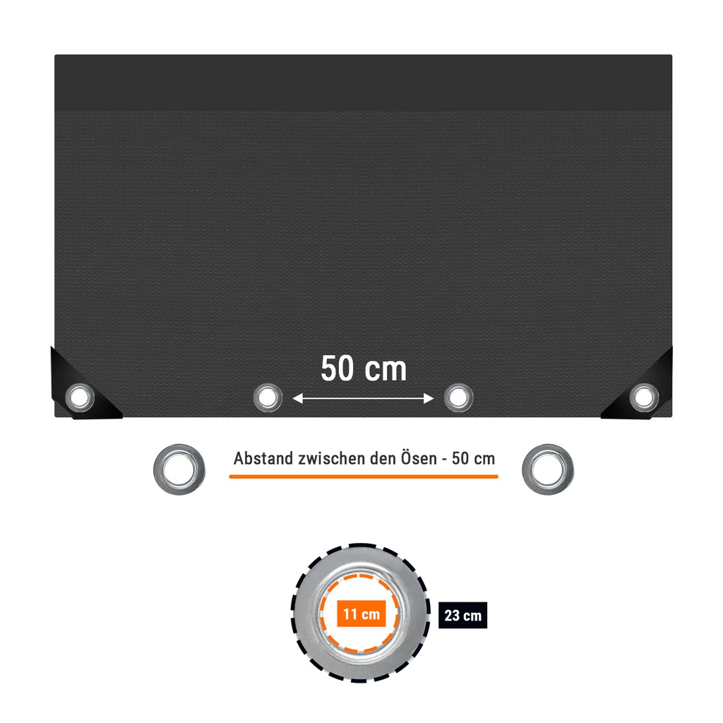 Plandeka budowlana 160g/m² niebieska PE 1,76m x 3,41m-3