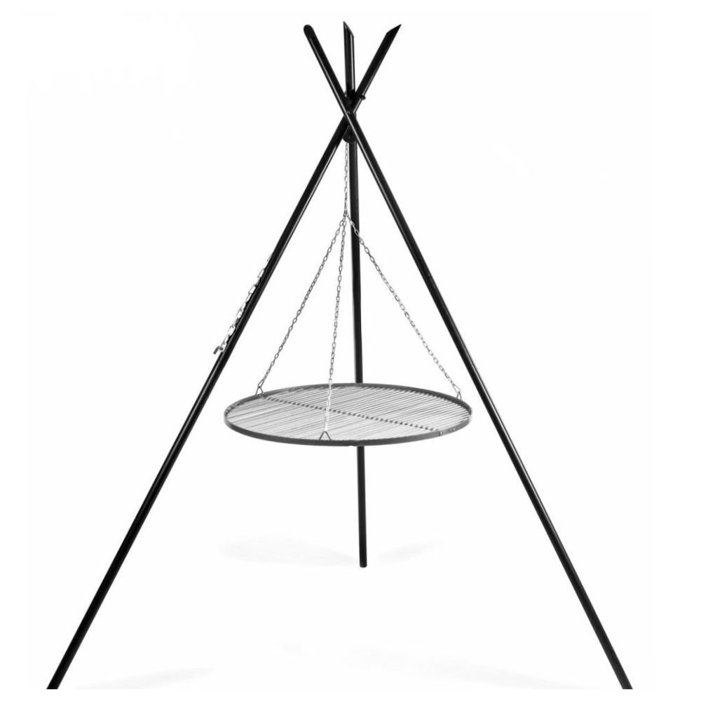 Grill wahadłowy „TIPI“ 210 cm + ruszt 80 cm ze stali nierdzewnej