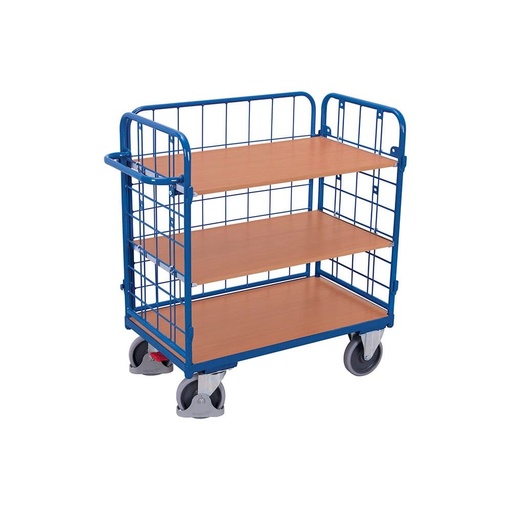 [BONI-sw-800.303] Wózek trzyścienny z 3 półkami 500 kg udźwigu Typ XL + EasySTOP