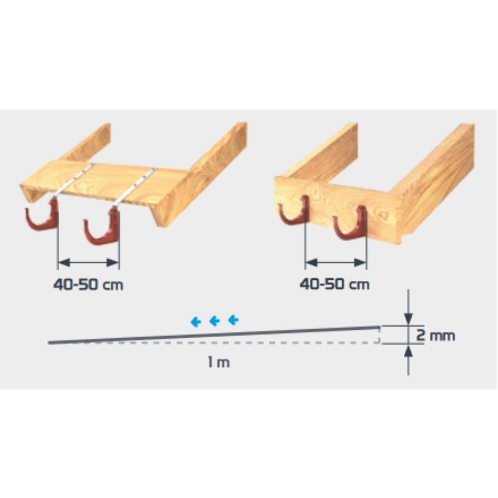 Hak do wsporników PVC (metalowy) 120mm-6