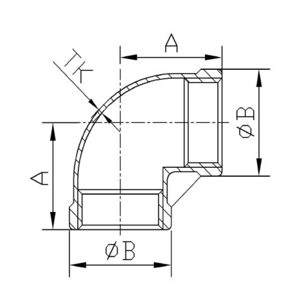 Złączka gwintowana ze stali nierdzewnej kolano 90° 1 1/4" GW-1